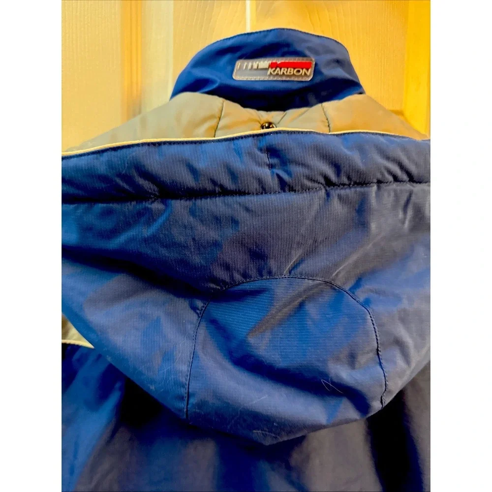 Karbon Kids Ski Snowboarding Jacket Blue Gray Hooded Sz 16‎ Winter Detach Hood